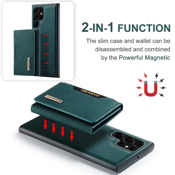 DG.MING 2 in 1 Magnetic Card Slot Case Samsung Galaxy S25 Ultra Green