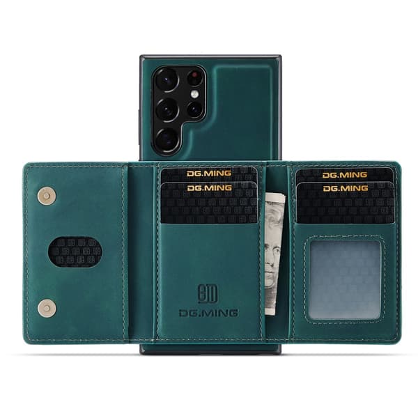 DG.MING 2 in 1 Magnetic Card Slot Case Samsung Galaxy S25 Ultra Green