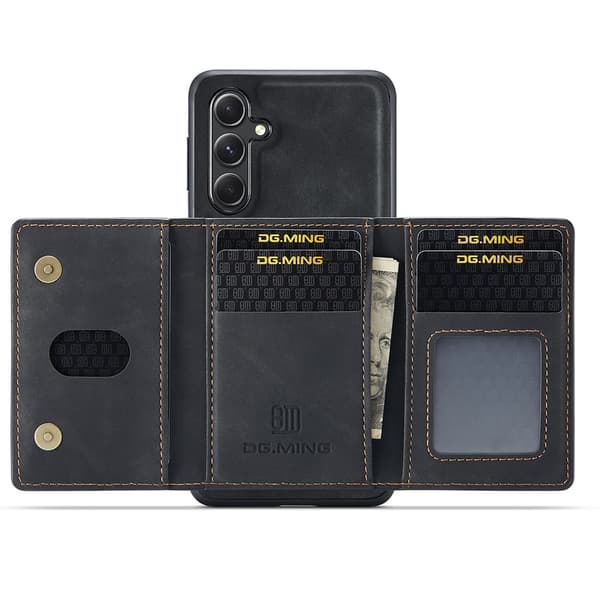 DG.MING 2 in 1 Magnetic Card Slot Case Samsung Galaxy S25 Plus Black