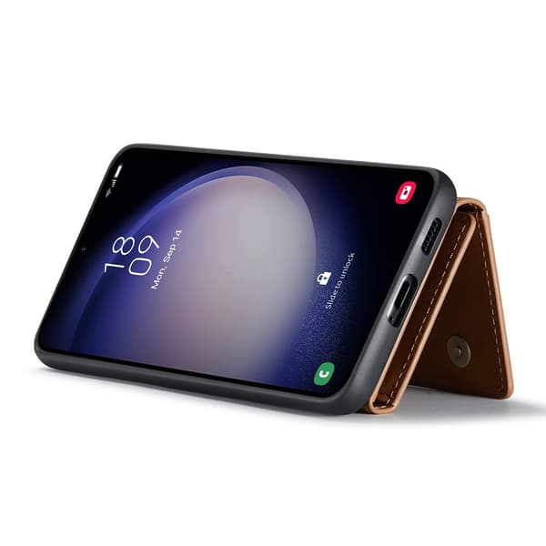 DG.MING 2 in 1 Magnetic Card Slot Case Samsung Galaxy S25 Plus Cognac