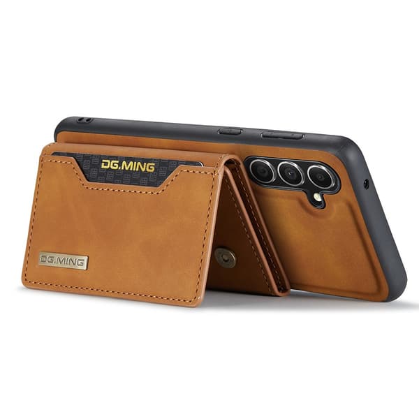DG.MING 2 in 1 Magnetic Card Slot Case Samsung Galaxy S25 Plus Cognac