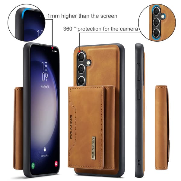 DG.MING 2 in 1 Magnetic Card Slot Case Samsung Galaxy S25 Plus Cognac