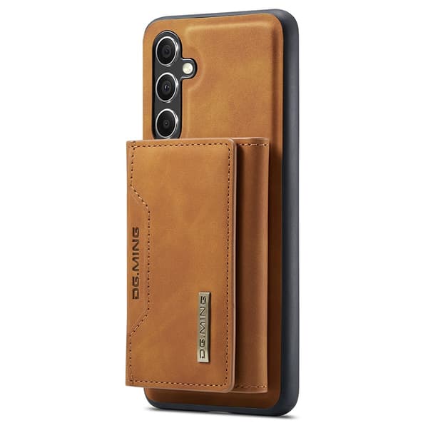 DG.MING 2 in 1 Magnetic Card Slot Case Samsung Galaxy S25 Plus Cognac