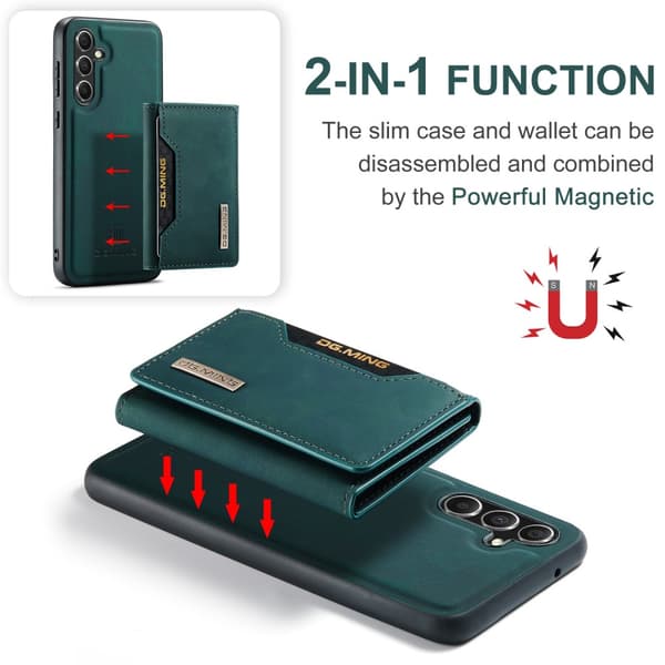 DG.MING 2 in 1 Magnetic Card Slot Case Samsung Galaxy S25 Plus Green