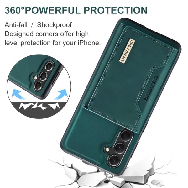 DG.MING 2 in 1 Magnetic Card Slot Case Samsung Galaxy S25 Plus Green