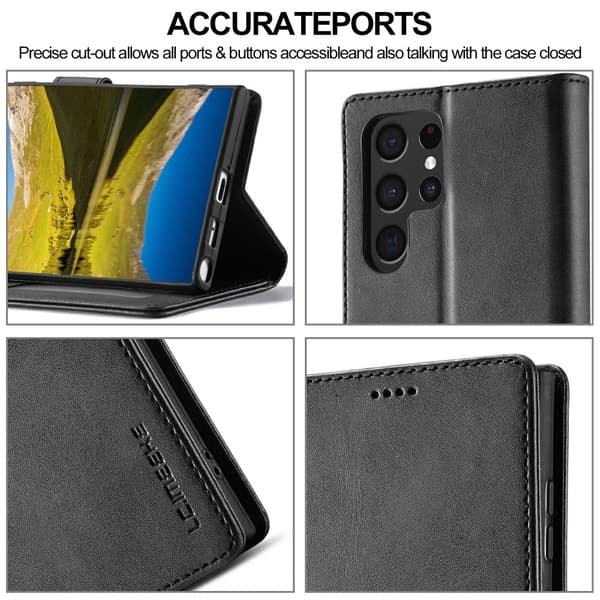LC.IMEEKE Plånboksfodral Samsung Galaxy S25 Ultra Svart