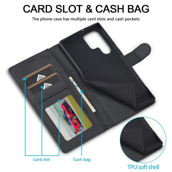 LC.IMEEKE Plånboksfodral Samsung Galaxy S25 Ultra Svart