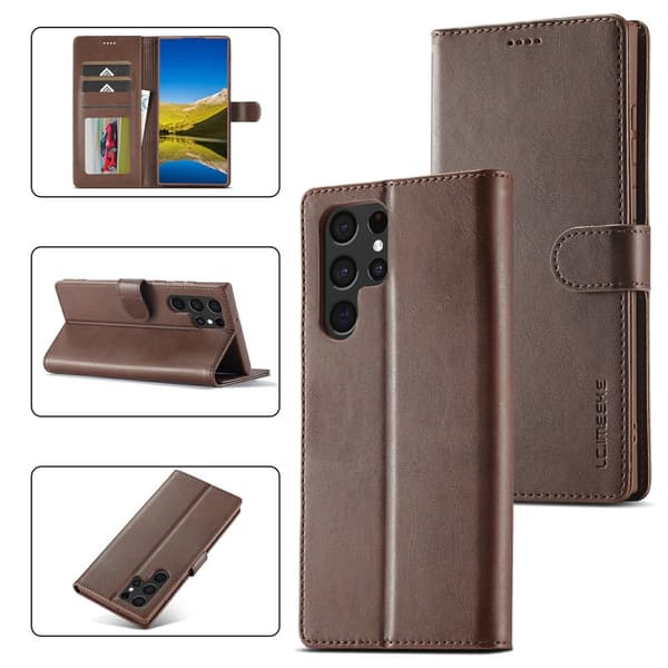 LC.IMEEKE Plånboksfodral Samsung Galaxy S25 Ultra Brun