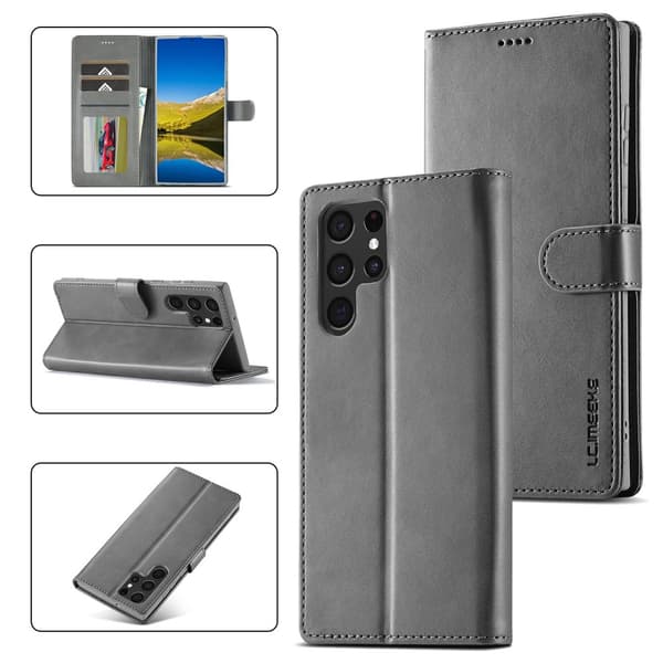 LC.IMEEKE Plånboksfodral Samsung Galaxy S25 Ultra Grå