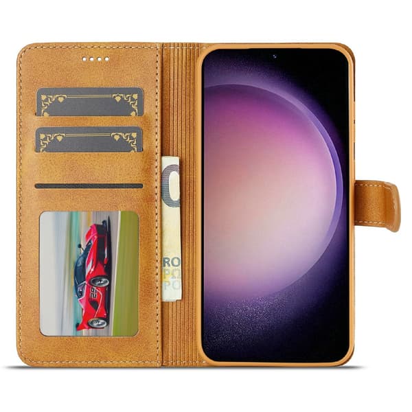 LC.IMEEKE Plånboksfodral Samsung Galaxy S25 Plus Cognac