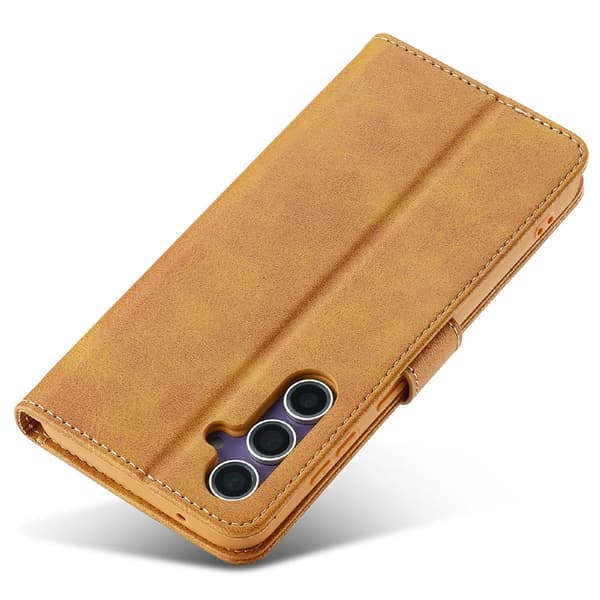 LC.IMEEKE Plånboksfodral Samsung Galaxy S25 Plus Cognac