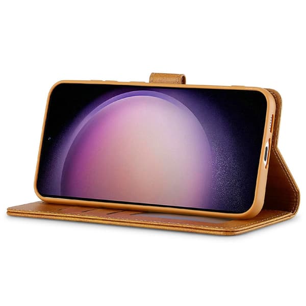 LC.IMEEKE Plånboksfodral Samsung Galaxy S25 Plus Cognac