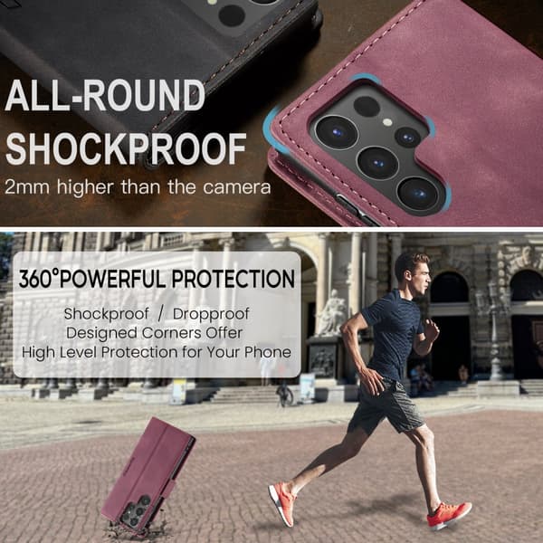 CaseMe Slim Plånboksfodral Samsung Galaxy S25 Ultra Röd