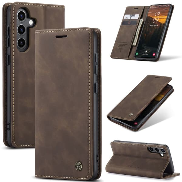 CaseMe Slim Plånboksfodral Samsung Galaxy S25 Plus Brun