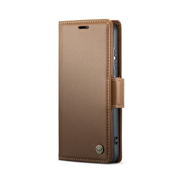 CaseMe Slim Plånboksfodral RFID-skydd Samsung Galaxy S25 Brun