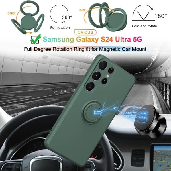 Samsung Galaxy S25 Ultra Skal Med Ringhållare Grön