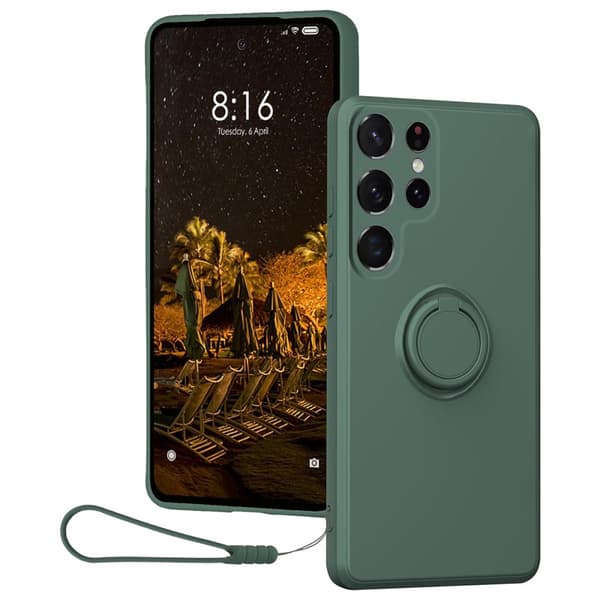 Samsung Galaxy S25 Ultra Skal Med Ringhållare Grön