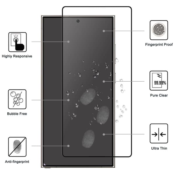 Heltäckande Härdat Glas Skärmskydd Samsung Galaxy S25 Ultra
