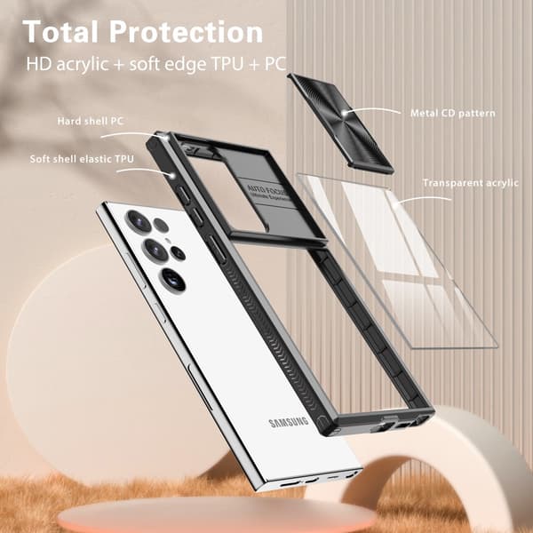 Skal Med Kameraskydd Samsung Galaxy S25 Ultra Svart