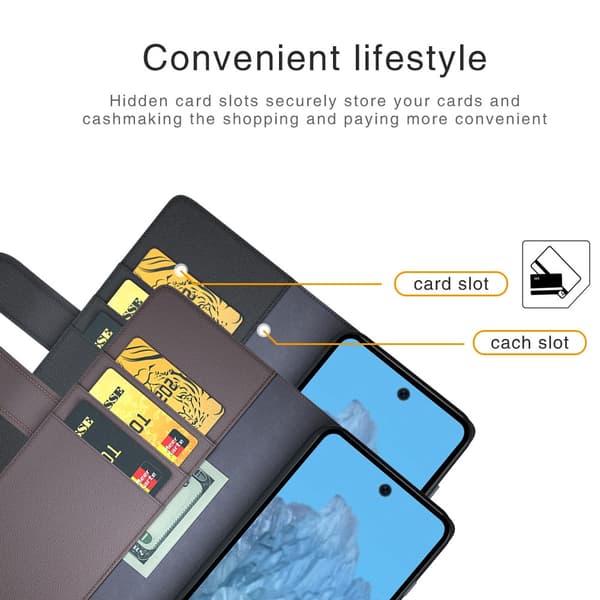 Äkta Läderfodral Google Pixel 9 Brun