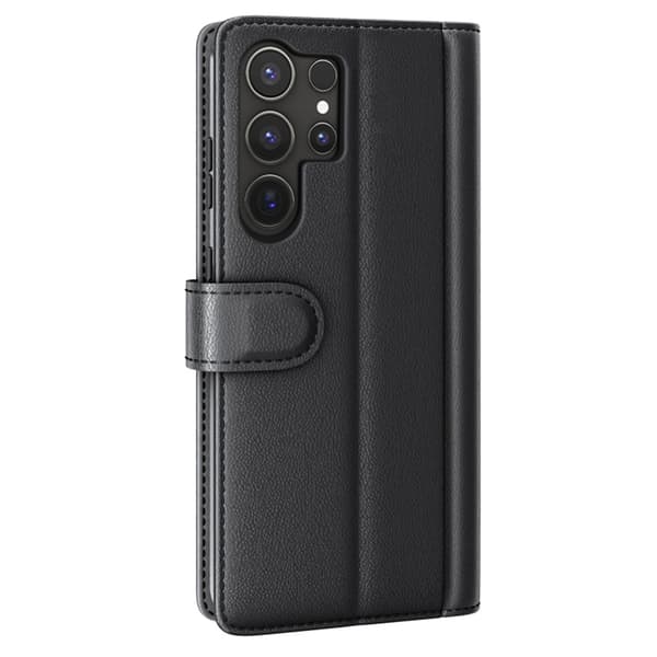 Äkta Läderfodral Samsung Galaxy S25 Ultra Svart