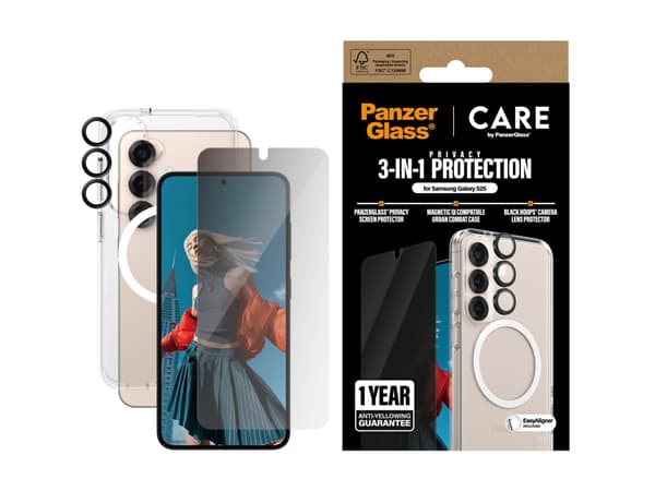 CARE by PanzerGlass Urban Combat - Baksidedeksel for mobiltelefon - 3-i-1 - MagSafe-samsvar - 100 % resirkulert polykarbonat, 100 % resirkulert termo