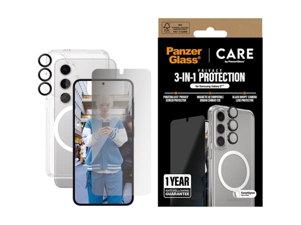 CARE by PanzerGlass Urban Combat - Baksidedeksel for mobiltelefon - 3-i-1 - MagSafe-samsvar - 100 % resirkulert polykarbonat, 100 % resirkulert termo