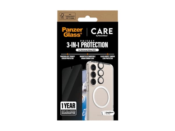 CARE by PanzerGlass - 3-i-1-skyddspaket - baksidesskydd för mobiltelefon - flaggskepp - 100 % återvunnet polykarbonat, 100 % återvunnet termoplastpol