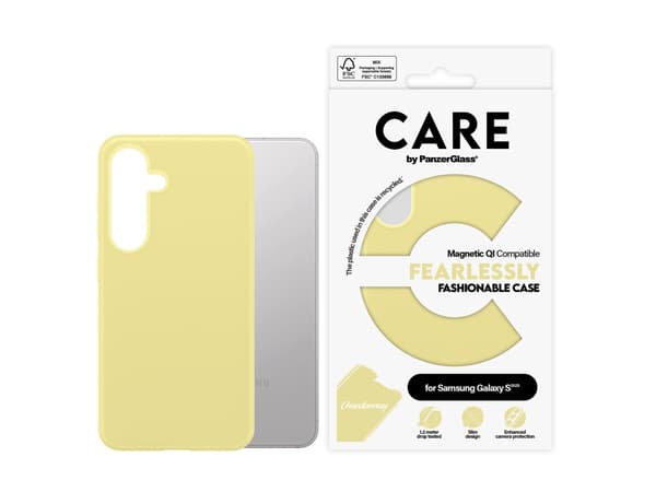 CARE by PanzerGlass - Baksidedeksel for mobiltelefon - polykarbonat, mikrofiber, silikon - chardonnay - for Samsung Galaxy S25
