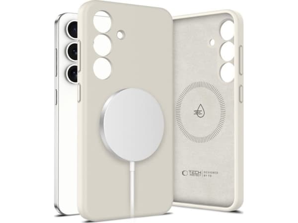 TECH-PROTECT LIQUID SILICONE MAGSAFE GALAXY S25 COSMIC LATTE