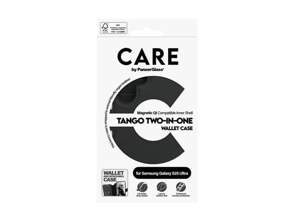 CARE by PanzerGlass Tango - Vikbart fodral för mobiltelefon - 2-i-1 plånbok - termoplastisk polyuretan (TPU), polyuretan (PU) - för Samsung Galaxy S2