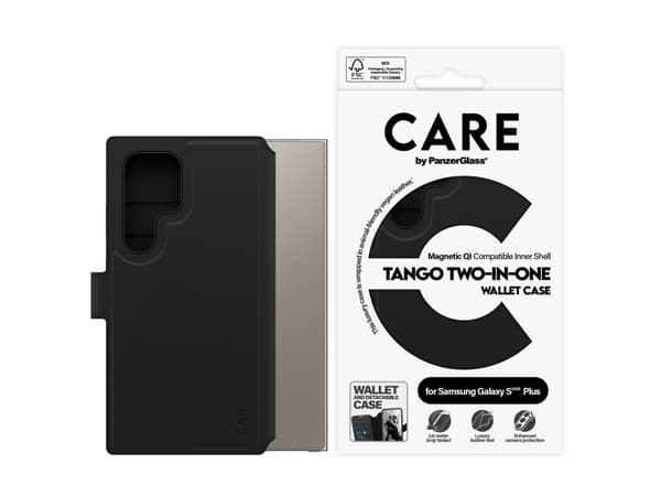 CARE by PanzerGlass Tango - Vikbart fodral för mobiltelefon - 2-i-1 plånbok - termoplastisk polyuretan (TPU), polyuretan (PU) - för Samsung Galaxy S2