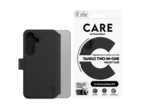 CARE by PanzerGlass Tango - Vikbart fodral för mobiltelefon - 2-i-1 plånbok - termoplastisk polyuretan (TPU), polyuretan (PU) - för Samsung Galaxy S2