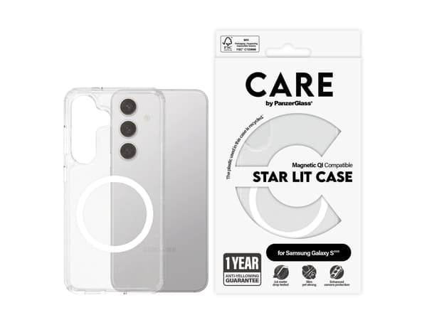 CARE by PanzerGlass Urban Combat - Matkapuhelimen takakuori - termoplastinen polyuretaani (TPU), polykarbonaatti - valkoinen, tähtivalo - Samsung Gal