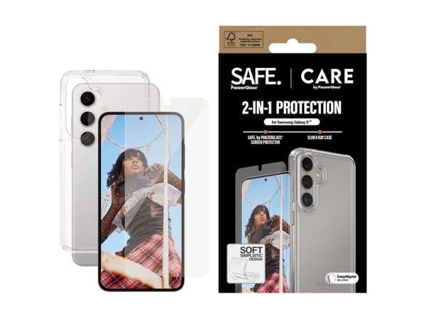 CARE by PanzerGlass X-Ray - Baksidedeksel for mobiltelefon - 2-i-1 - 100 % resirkulert termoplastisk polyuretan (TPU), polyethlen-tereftalat (PET) -