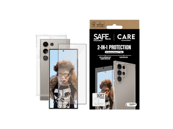 CARE by PanzerGlass X-Ray - Baksidedeksel for mobiltelefon - 2-i-1 - 100 % resirkulert termoplastisk polyuretan (TPU), polyethlen-tereftalat (PET) -