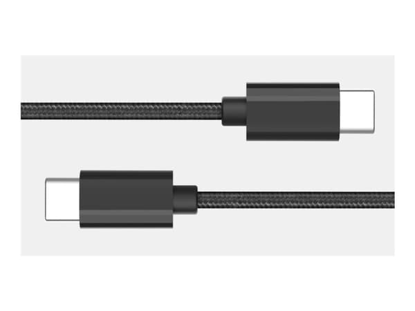 GRATEQ - USB-kabel - 24 pin USB-C (hann) til 24 pin USB-C (hann) - ac 100- 240 V - 5 A - 50 cm - USB Power Delivery (5 A, 100 W) - svart