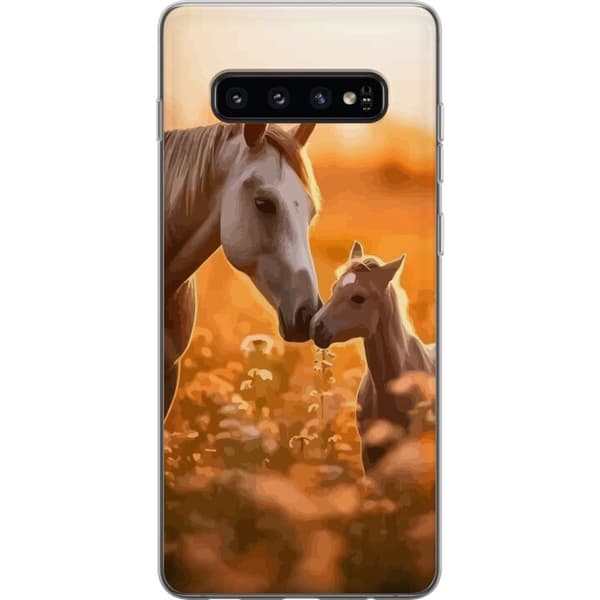 Samsung Galaxy S10 Läpinäkyvä kuori Hevoset