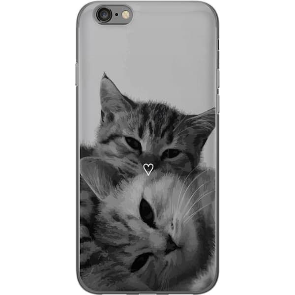 Apple iPhone 6s Genomskinligt Skal Katt Hjärta