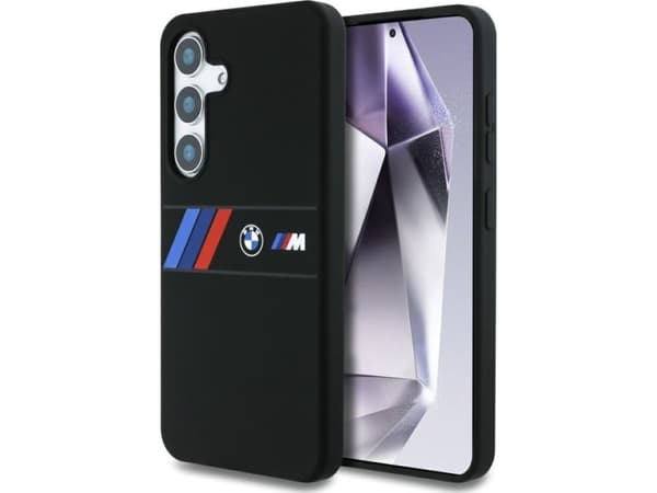 Veske BMW Silikon Mellom Tricolor Stripes MagSafe Samsung Galaxy S25 svart