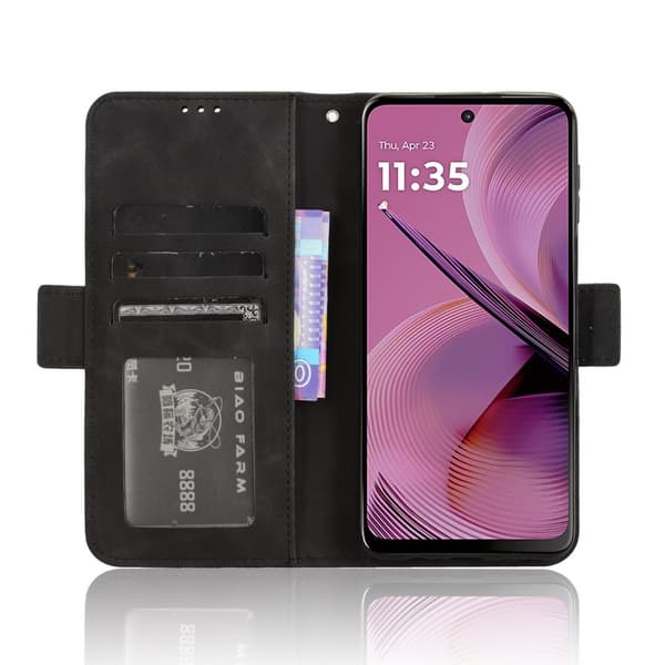 Till Motorola Moto G55 5G Plånboksfodral med korthållare  - Svart