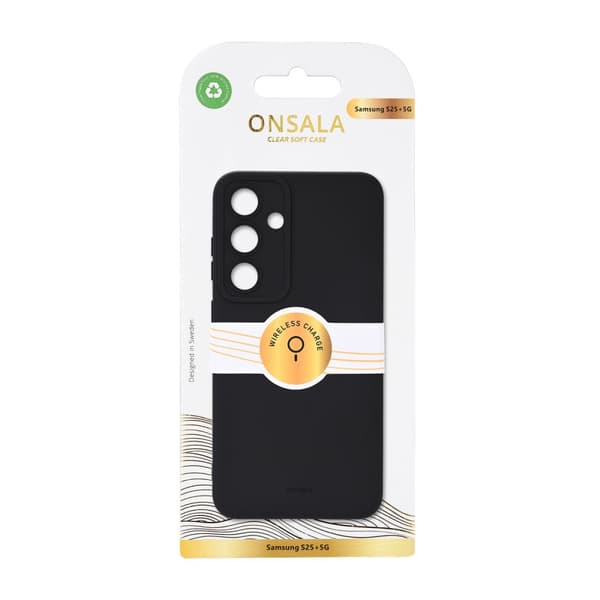 Onsala Mobiilikuori Samsung S25+ 5G  Takapuoli Silikonituntumalla Kierrätetty Musta