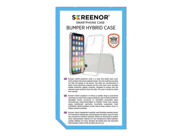 Screenor Bumper - Baksidesskydd för mobiltelefon - termoplastisk polyuretan (TPU), akryl - transparent - för OnePlus 13R