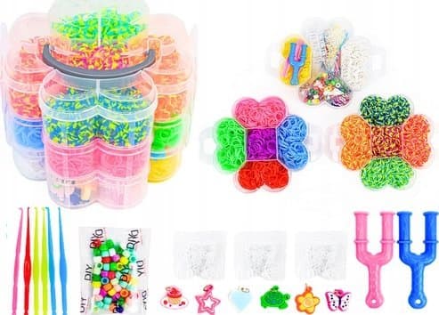 LeanToys gummibånd for å lage DIY-armbånd 4500 El