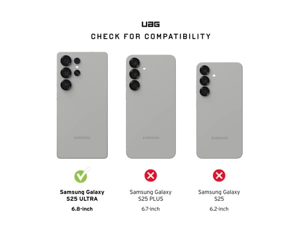 Urban Armor Gear Plasma XTE, suojakuori, Samsung, Galaxy S25 Ultra, 17,3 cm (6.8"), titaani, läpinäkyvä, läpinäkyvä