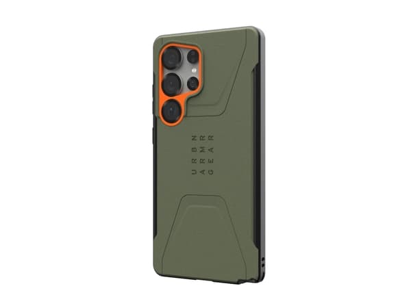 Urban Armor Gear Civilian, suojakuori, Samsung, Galaxy S25 Ultra, 17,3 cm (6.8"), Oliven, oranssi