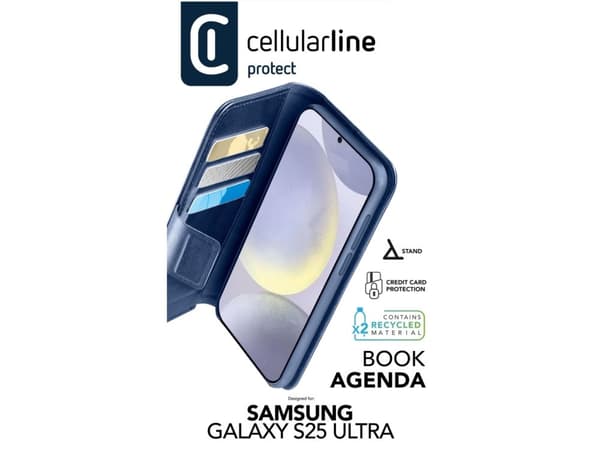 Cellularline BOOKAG2GALS25UB, Folio, Samsung, Galaxy S25 Ultra, 17,3 cm (6,8"), sininen