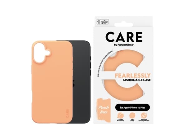 PanzerGlass CARE by ® Fashionable Case Peachy iPhone 16 Plus, Apple, Apple - iPhone 16 Plus, Dry application, Scratch resistant, Shock resistant, Tra