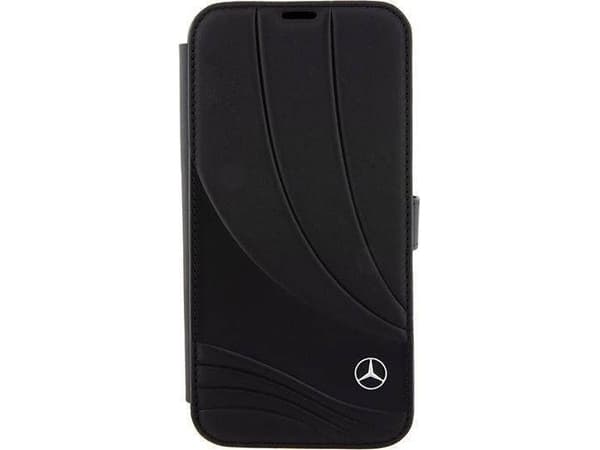 Dėklas Mercedes MEBKP15L8ROLK Apple iPhone 15 Pro 6.1" juodos spalvos bookcase Leather Wave Patern