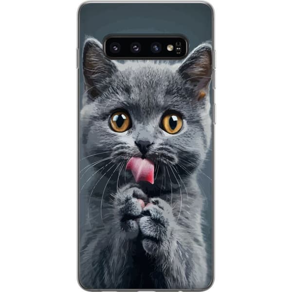 Samsung Galaxy S10 Gjennomsiktig deksel Katt